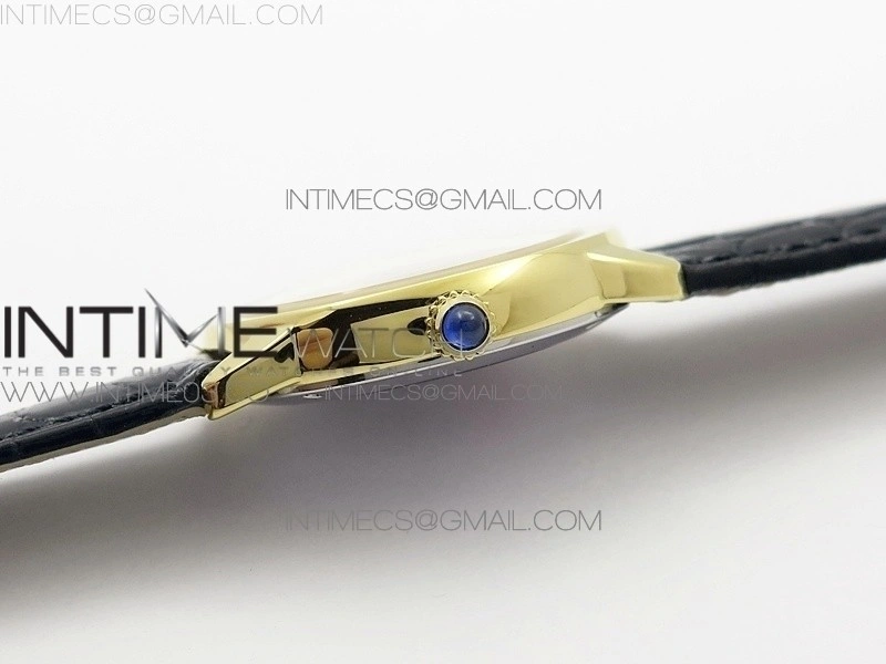 Ronde Solo de Cartier 29.5mm YG K11 1:1 Best Edition White Dial on Black Croco Leather Strap Ronda Quartz